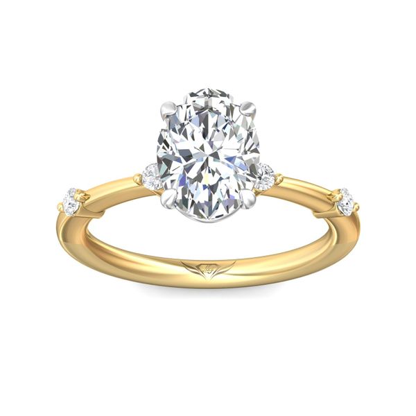 Flyerfit Channel/Shared Prong 18K Yellow Gold Shank And Platinum Top Engagement Ring H-I SI1 Image 2 Becky Beauchine Kulka Diamonds and Fine Jewelry Okemos, MI