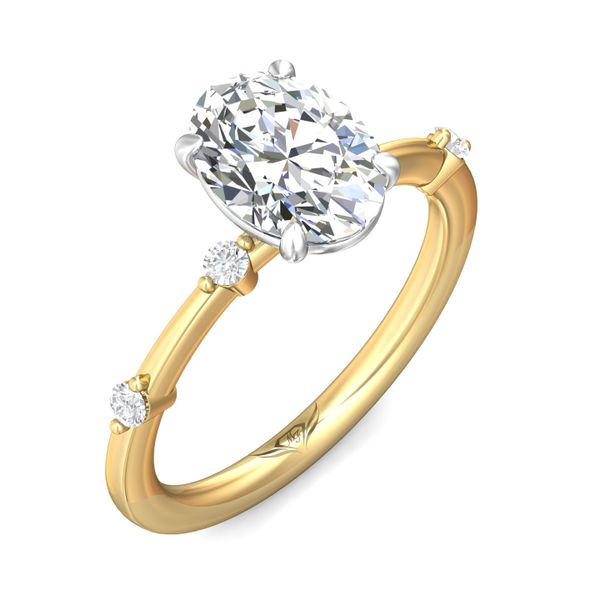 Flyerfit Channel/Shared Prong 18K Yellow Gold Shank And Platinum Top Engagement Ring H-I SI2 Image 5 Christopher's Fine Jewelry Pawleys Island, SC