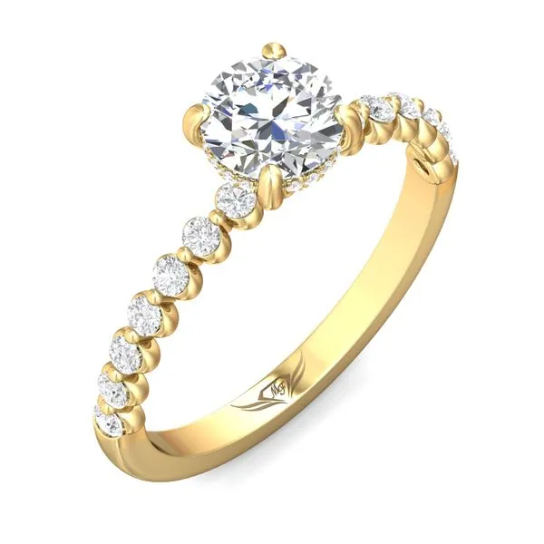 FlyerFit Channel/Shared Prong 14K Yellow Gold Engagement Ring H-I SI1 Image 5 Meyers Jewelers Grove City, OH