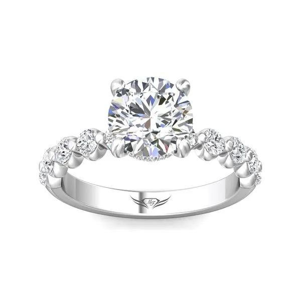 FlyerFit Channel/Shared Prong 18K White Gold Engagement Ring H-I SI1 Image 2 Meyers Jewelers Grove City, OH