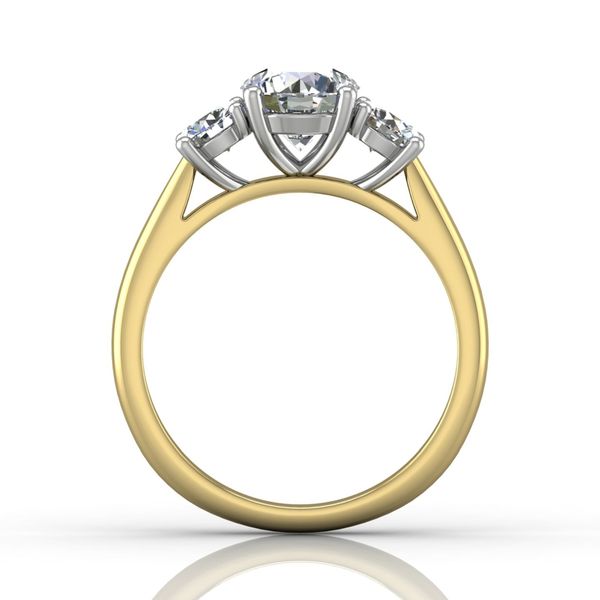 Flyerfit Three Stone 18K Yellow Gold Shank And White Gold Top Engagement Ring Image 3 Grogan Jewelers Florence, AL
