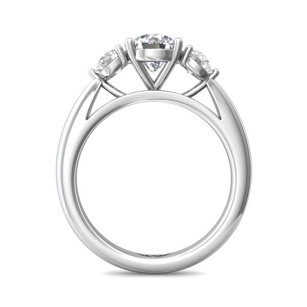 Platinum FlyerFit Three Stone Engagement Ring Image 3 Becky Beauchine Kulka Diamonds and Fine Jewelry Okemos, MI