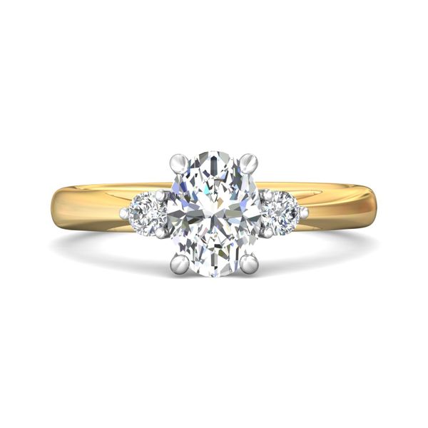 FlyerFit Three Stone 14K Yellow and 14K White Gold Engagement Ring  Becky Beauchine Kulka Diamonds and Fine Jewelry Okemos, MI