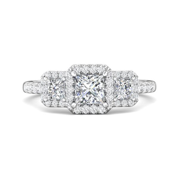 Platinum FlyerFit Three Stone Engagement Ring Becky Beauchine Kulka Diamonds and Fine Jewelry Okemos, MI