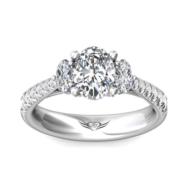 18K White Gold FlyerFit Three Stone Engagement Ring Image 2 Valentine's Fine Jewelry Dallas, PA