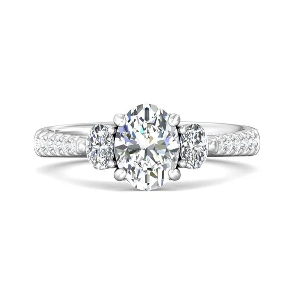 Three stone engagement on sale ring thin band