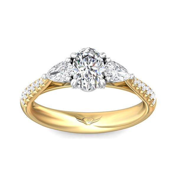 FlyerFit Three Stone 14K Yellow and 14K White Gold Engagement Ring  Image 2 Grogan Jewelers Florence, AL