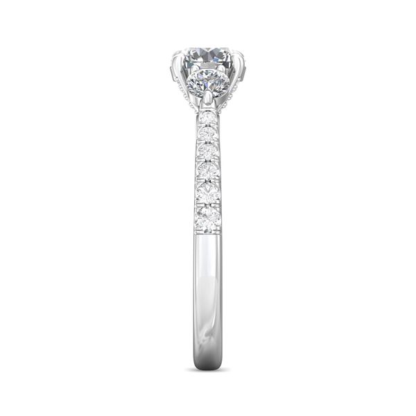 Platinum FlyerFit Three Stone Engagement Ring Image 4 Becky Beauchine Kulka Diamonds and Fine Jewelry Okemos, MI