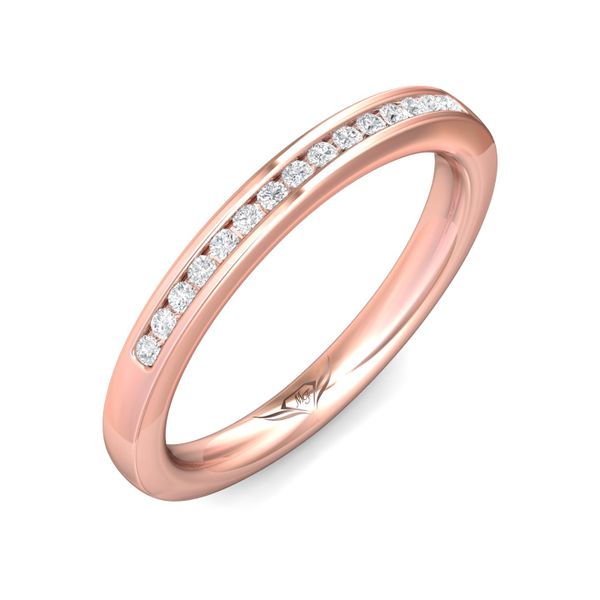 FlyerFit Channel/Shared Prong 18K Pink Gold Wedding Band  Image 5 Becky Beauchine Kulka Diamonds and Fine Jewelry Okemos, MI