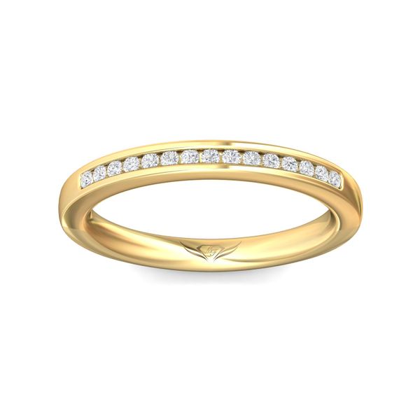 FlyerFit Channel/Shared Prong 18K Yellow Gold Wedding Band  Image 2 Wesche Jewelers Melbourne, FL