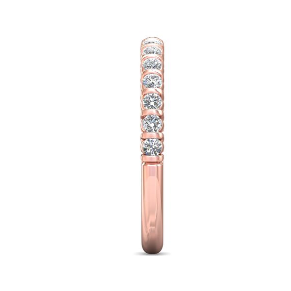 FlyerFit Channel/Shared Prong 14K Pink Gold Wedding Band  Image 4 Wesche Jewelers Melbourne, FL