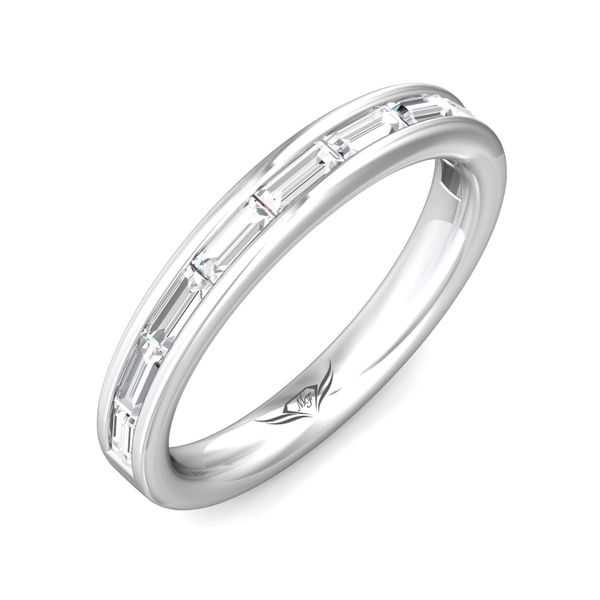 FlyerFit Channel/Shared Prong 14K White Gold Wedding Band  Image 5 Grogan Jewelers Florence, AL
