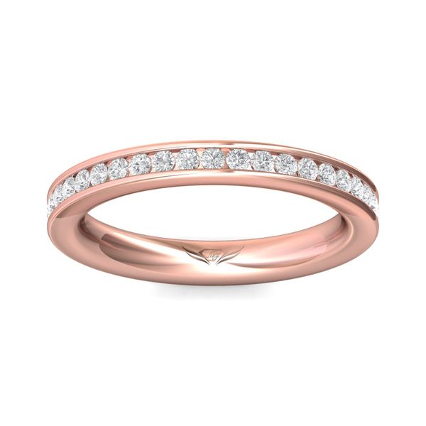 FlyerFit Channel/Shared Prong 14K Pink Gold Wedding Band  Image 2 Grogan Jewelers Florence, AL