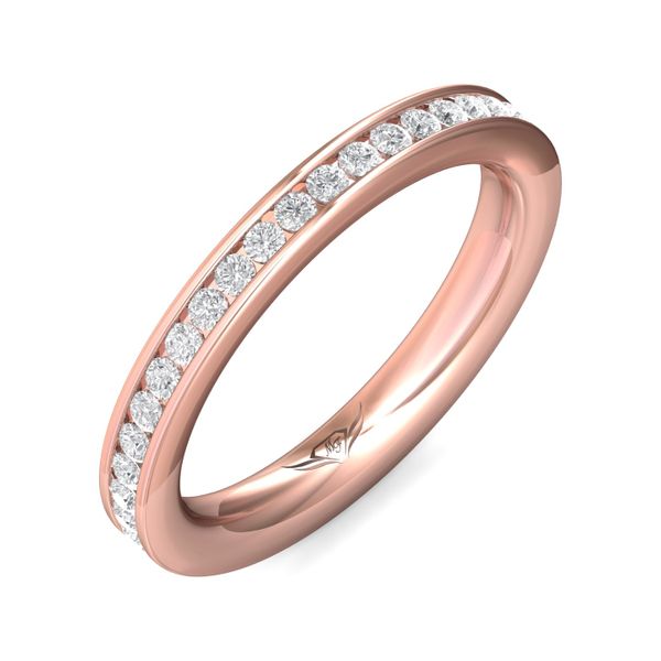 FlyerFit Channel/Shared Prong 18K Pink Gold Wedding Band  Image 5 Grogan Jewelers Florence, AL