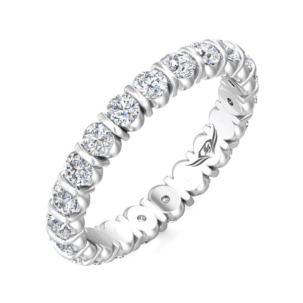 Flyerfit Channel/Shared Prong 14K White Gold Wedding Band G-H VS2-SI1 Image 5 Grogan Jewelers Florence, AL