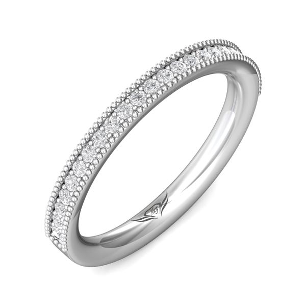 FlyerFit Micropave 14K White Gold Wedding Band  Image 5 Wesche Jewelers Melbourne, FL