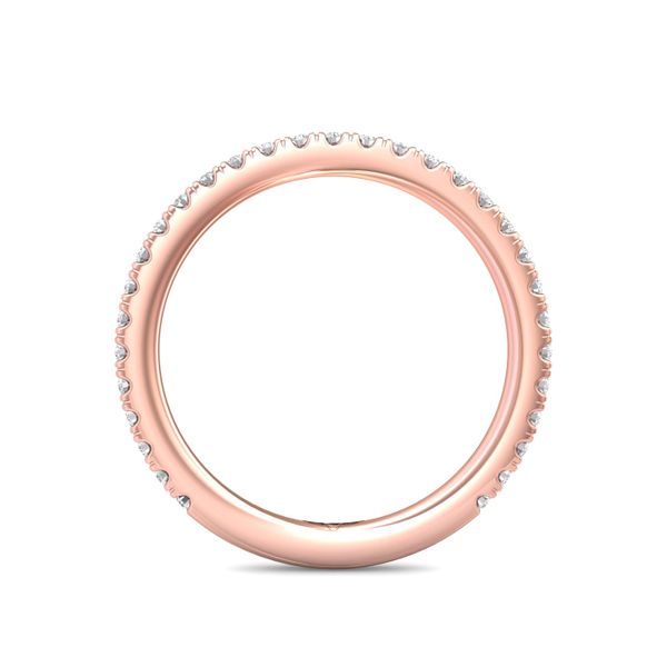 FlyerFit Micropave 14K Pink Gold Wedding Band  Image 3 Wesche Jewelers Melbourne, FL