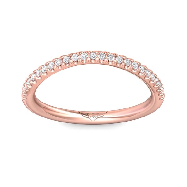 FlyerFit Micropave 18K Pink Gold Wedding Band  Image 2 Wesche Jewelers Melbourne, FL