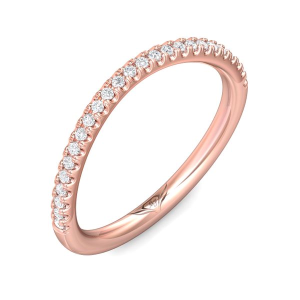 FlyerFit Micropave 18K Pink Gold Wedding Band  Image 5 Wesche Jewelers Melbourne, FL