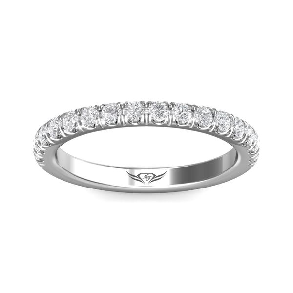 Flyerfit Micropave 18K White Gold Wedding Band H-I SI1 Image 2 Wesche Jewelers Melbourne, FL