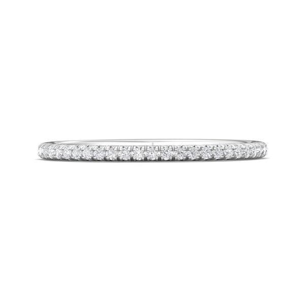 FlyerFit Micropave 14K White Gold Wedding Band  Wesche Jewelers Melbourne, FL