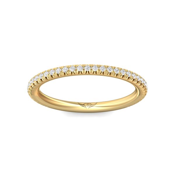 FlyerFit Micropave 18K Yellow Gold Wedding Band  Image 2 Wesche Jewelers Melbourne, FL