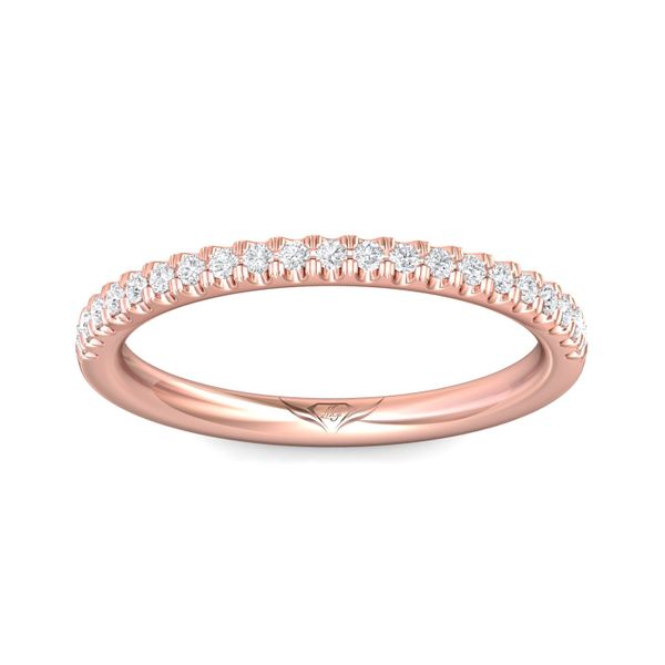 FlyerFit Micropave 18K Pink Gold Wedding Band  Image 2 Wesche Jewelers Melbourne, FL