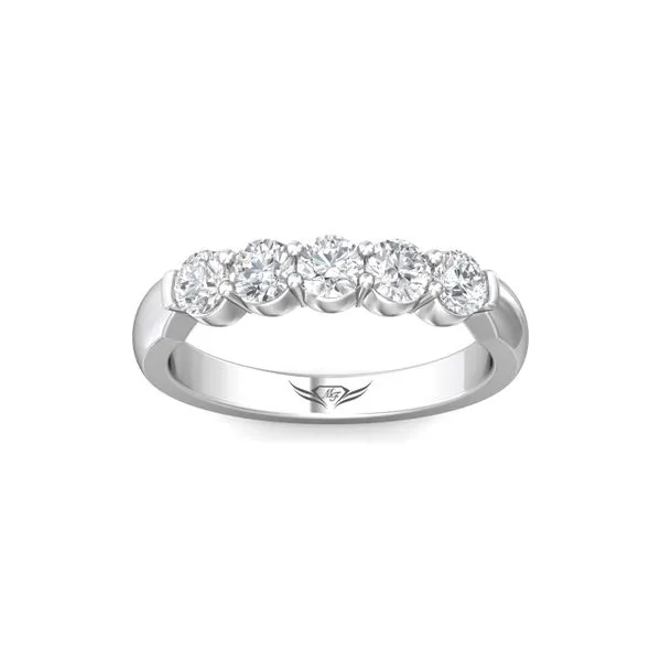 The Meridian Mix Shape Diamond Wedding Band 18kt White Gold / 1/2 Way