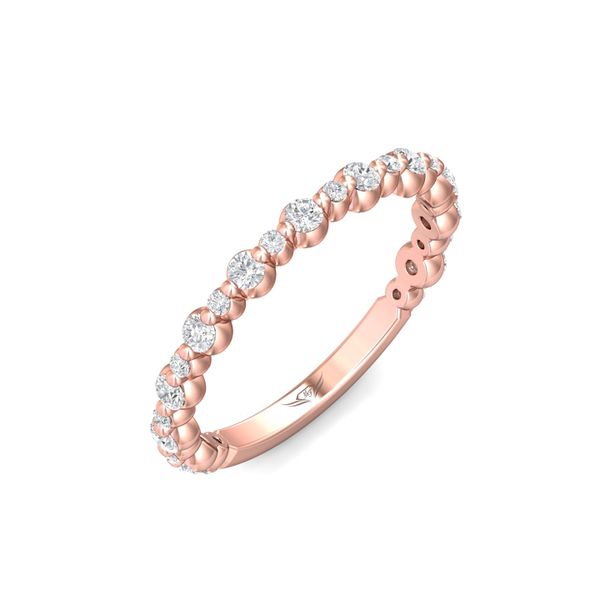 FlyerFit Channel/Shared Prong 14K Pink Gold Wedding Band  Image 5 Christopher's Fine Jewelry Pawleys Island, SC