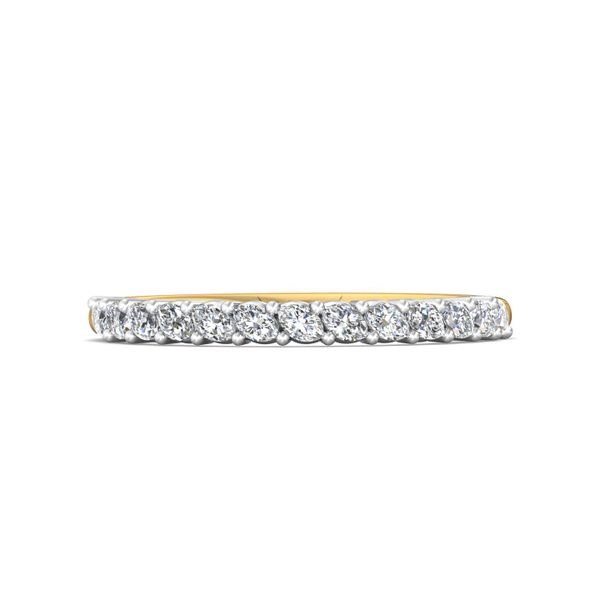Flyerfit Channel/Shared Prong 14K Yellow Gold Shank And Platinum Top Wedding Band G-H VS2-SI1 Wesche Jewelers Melbourne, FL