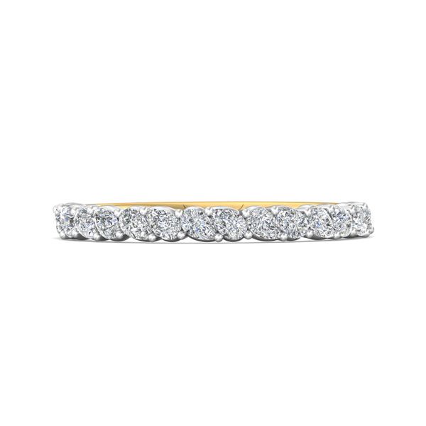 Flyerfit Channel/Shared Prong 18K Yellow Gold Shank And White Gold Top Wedding Band G-H VS2-SI1 Wesche Jewelers Melbourne, FL