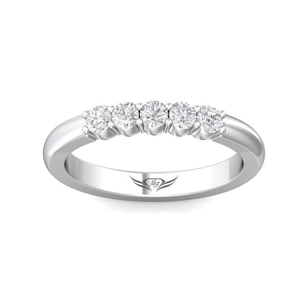 FlyerFit Channel/Shared Prong Platinum Wedding Band  Image 2 Becky Beauchine Kulka Diamonds and Fine Jewelry Okemos, MI