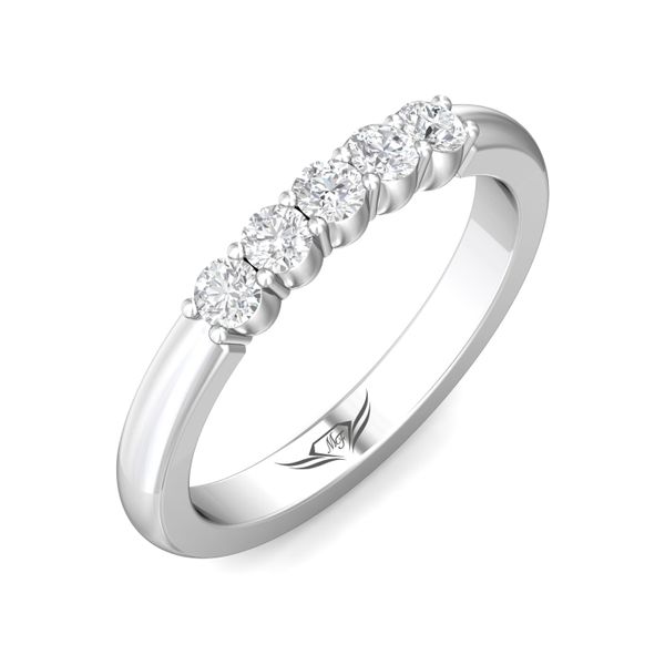 FlyerFit Channel/Shared Prong 18K White Gold Wedding Band  Image 5 Christopher's Fine Jewelry Pawleys Island, SC