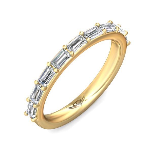 Flyerfit Channel/Shared Prong 18K Yellow Gold Wedding Band G-H VS2-SI1 Image 5 Grogan Jewelers Florence, AL