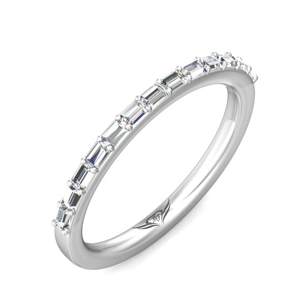 Flyerfit Channel/Shared Prong 18K White Gold Wedding Band G-H VS2-SI1 Image 5 Wesche Jewelers Melbourne, FL