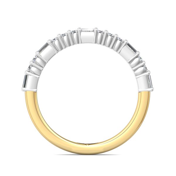 FlyerFit Channel/Shared Prong 18K Yellow Gold Shank And White Gold Top Wedding Band  Image 3 Grogan Jewelers Florence, AL