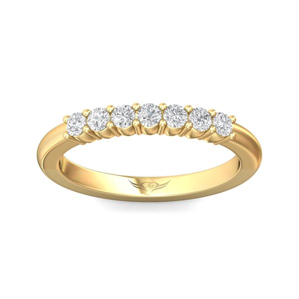 FlyerFit Channel/Shared Prong 14K Yellow Gold Wedding Band  Image 2 Wesche Jewelers Melbourne, FL