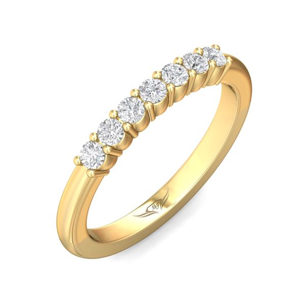 FlyerFit Channel/Shared Prong 14K Yellow Gold Wedding Band  Image 5 Wesche Jewelers Melbourne, FL