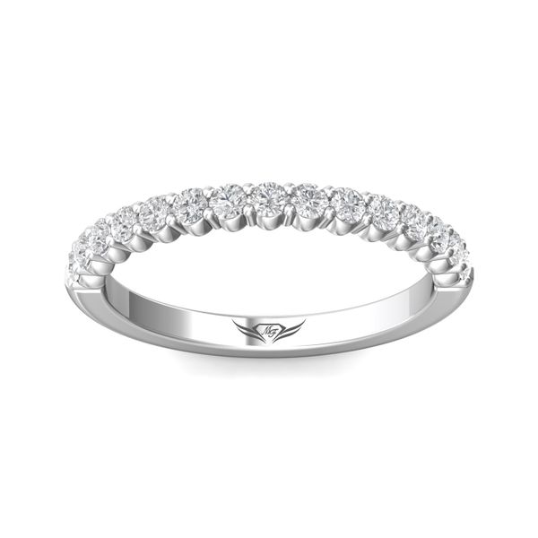 FlyerFit Channel/Shared Prong 14K White Gold Wedding Band  Image 2 Wesche Jewelers Melbourne, FL