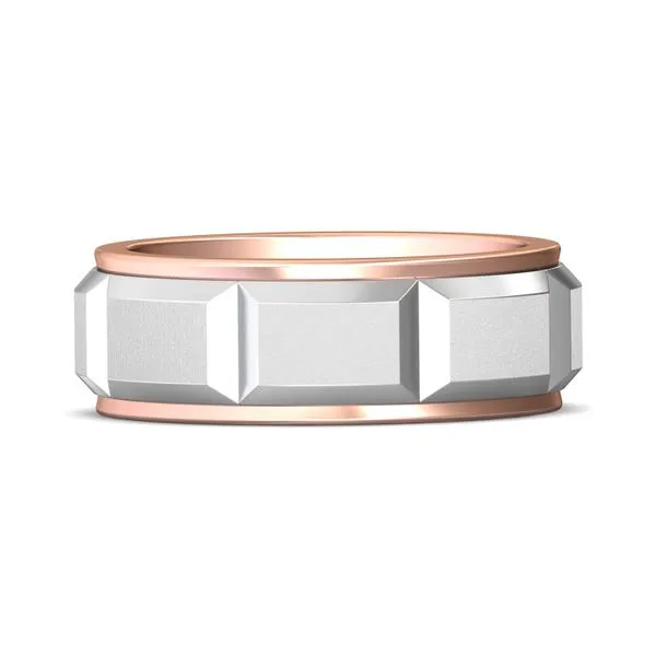 FlyerFit Mens Sophisticated 14K Pink Gold Shank And White...