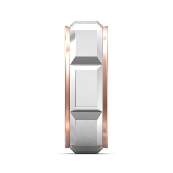 FlyerFit Mens Sophisticated 14K Pink Gold Shank And White...