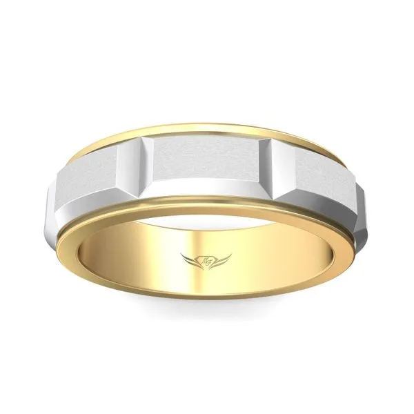 FlyerFit Mens Sophisticated 18K Yellow Gold Shank And Pla...