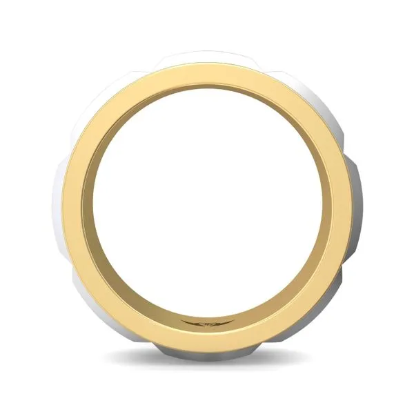 FlyerFit Mens Sophisticated 18K Yellow Gold Shank And Pla...
