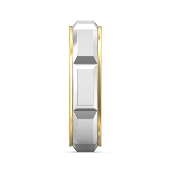 FlyerFit Mens Sophisticated 18K Yellow Gold Shank And Pla...