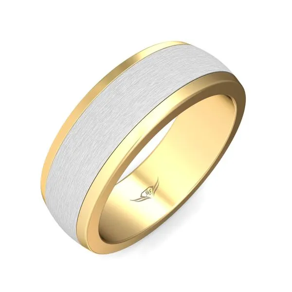 FlyerFit Mens Classic 18K Yellow Gold Shank And Platinum ...