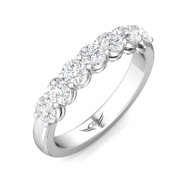 Platinum FlyerFit Shared Prong Wedding Band Image 5 Becky Beauchine Kulka Diamonds and Fine Jewelry Okemos, MI