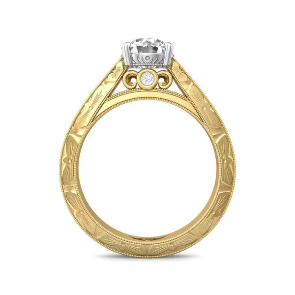 Flyerfit Vintage 18K Yellow Gold Shank And White Gold Top Engagement Ring  G-H VS2-SI1