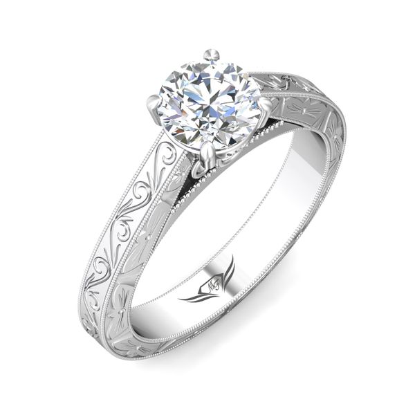18K White Gold FlyerFit Vintage Engagement Ring Image 5 Cornell's Jewelers Rochester, NY