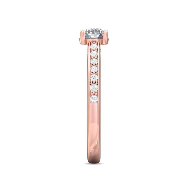 FlyerFit Micropave 14K Pink Gold Engagement Ring  Image 4 Wesche Jewelers Melbourne, FL