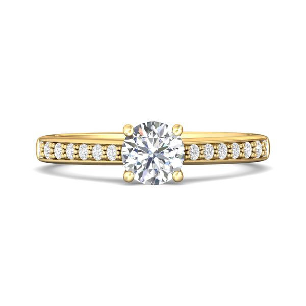 FlyerFit Micropave 14K Yellow Gold Engagement Ring  Wesche Jewelers Melbourne, FL